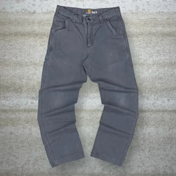 Vintage 90s Carhartt Carpenter Pants 32x30 Relaxed Fit Grey